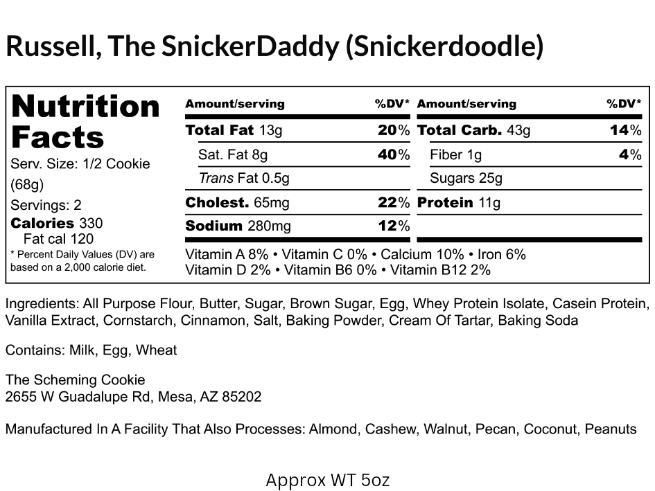 Russell, the Snickerdoodle (22g protein)
